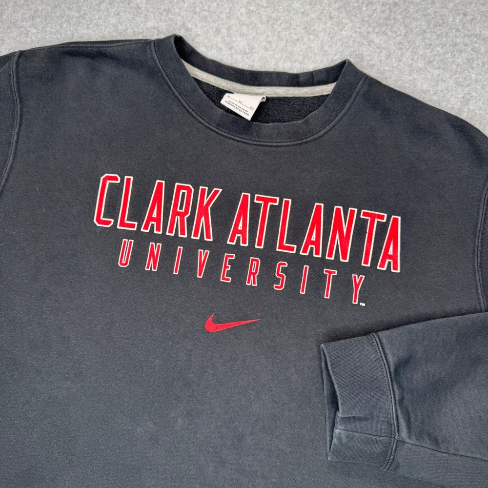 Nike Clark Atlanta University Sweatshirt Mens XL Black Club Fleece Crew - READ
